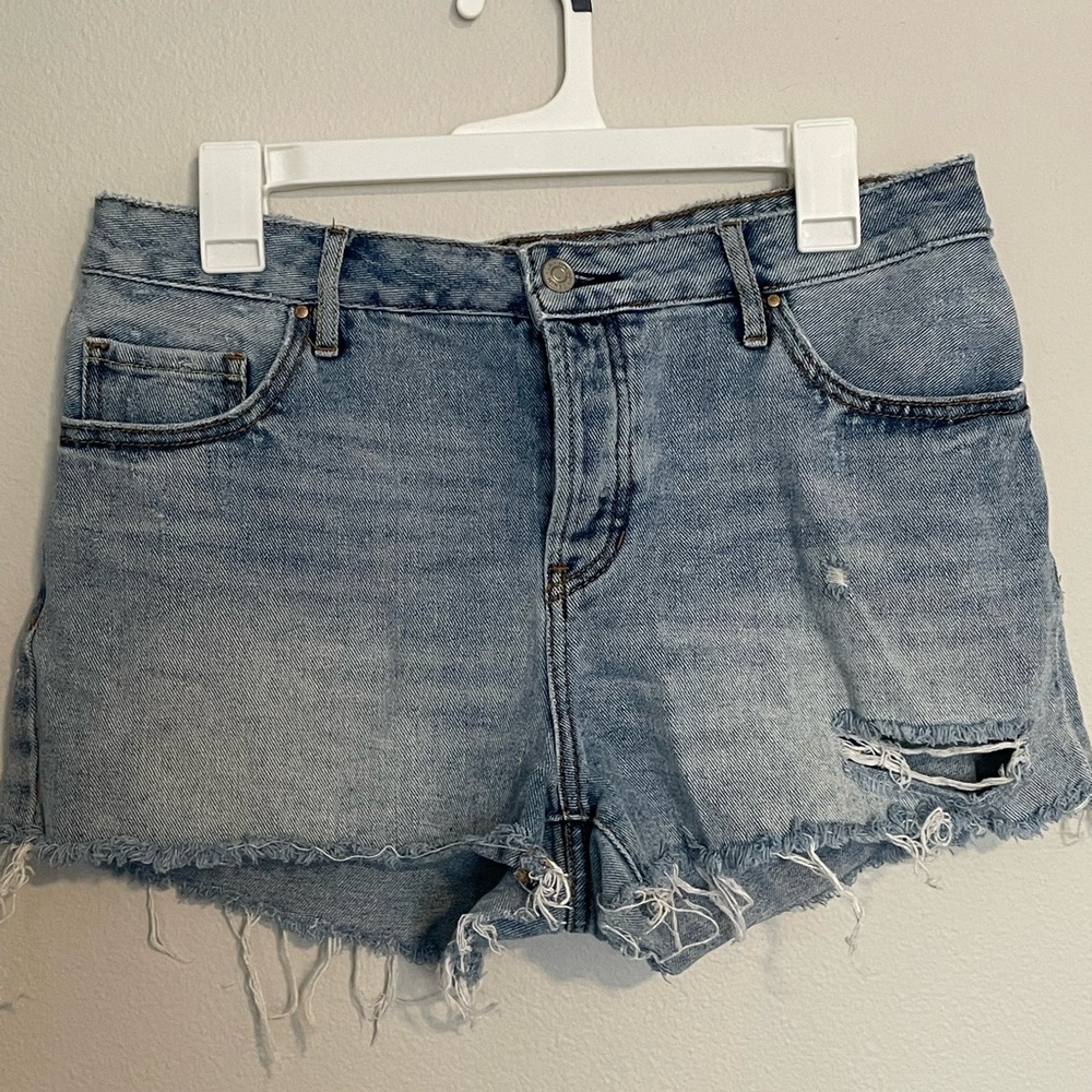 PacSun Light Blue Distressed Jean Shorts